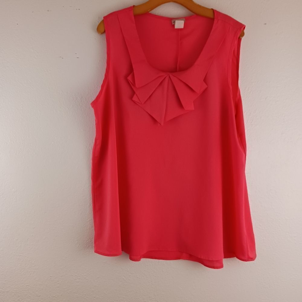 Fashion magazine orange sleeveless blouse size 3X